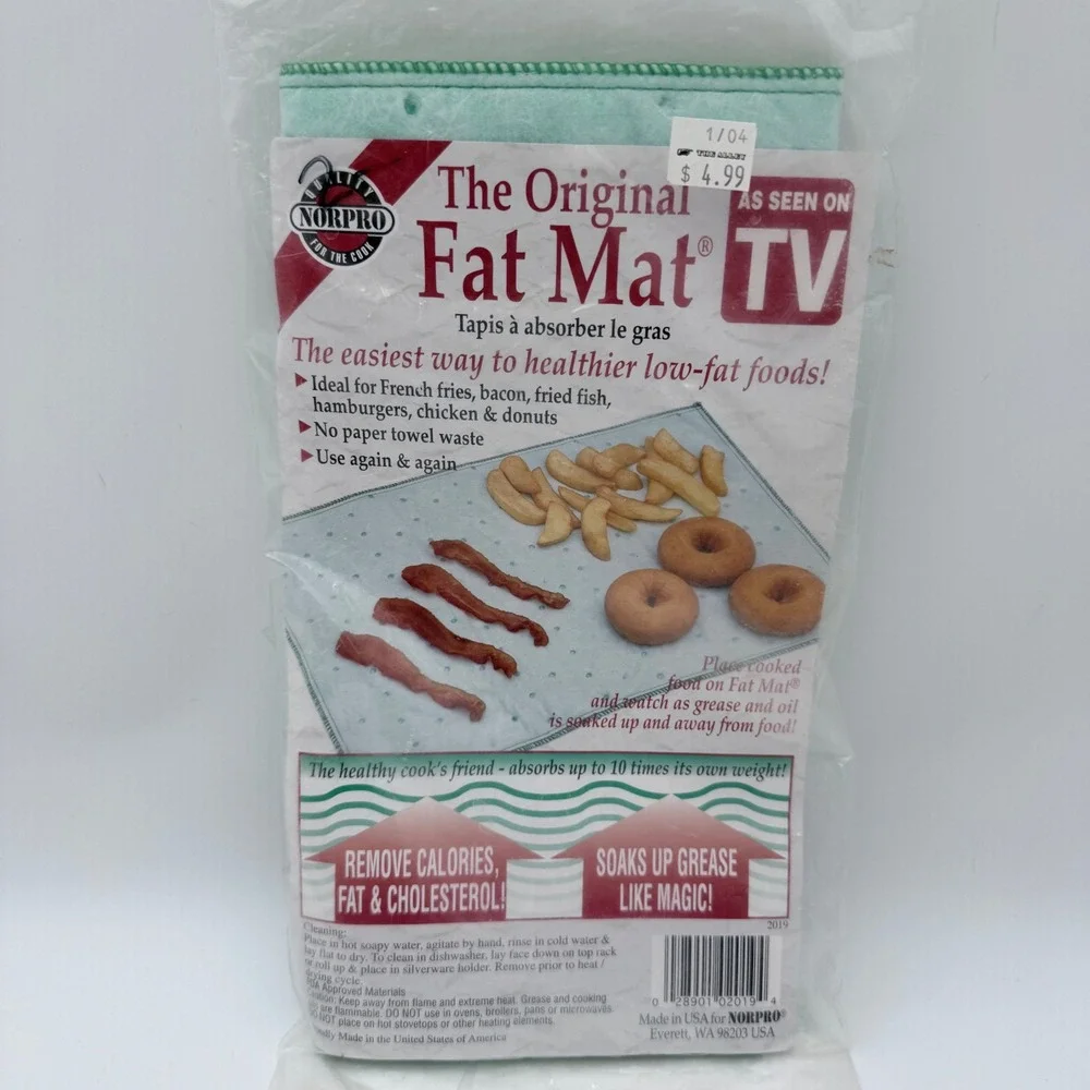 Norpro Fat Mat Grease‎ Absorbing Cooking Pad Reusable As Seen On TV New
